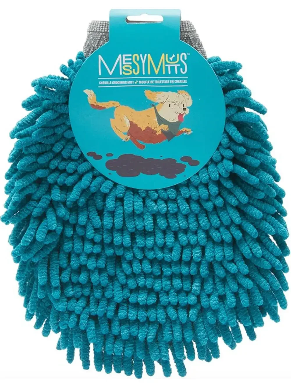 (RGB2) Messy Mutts Chenille Grooming Mitt NWT Dog Cat Bath & Dry Microfiber